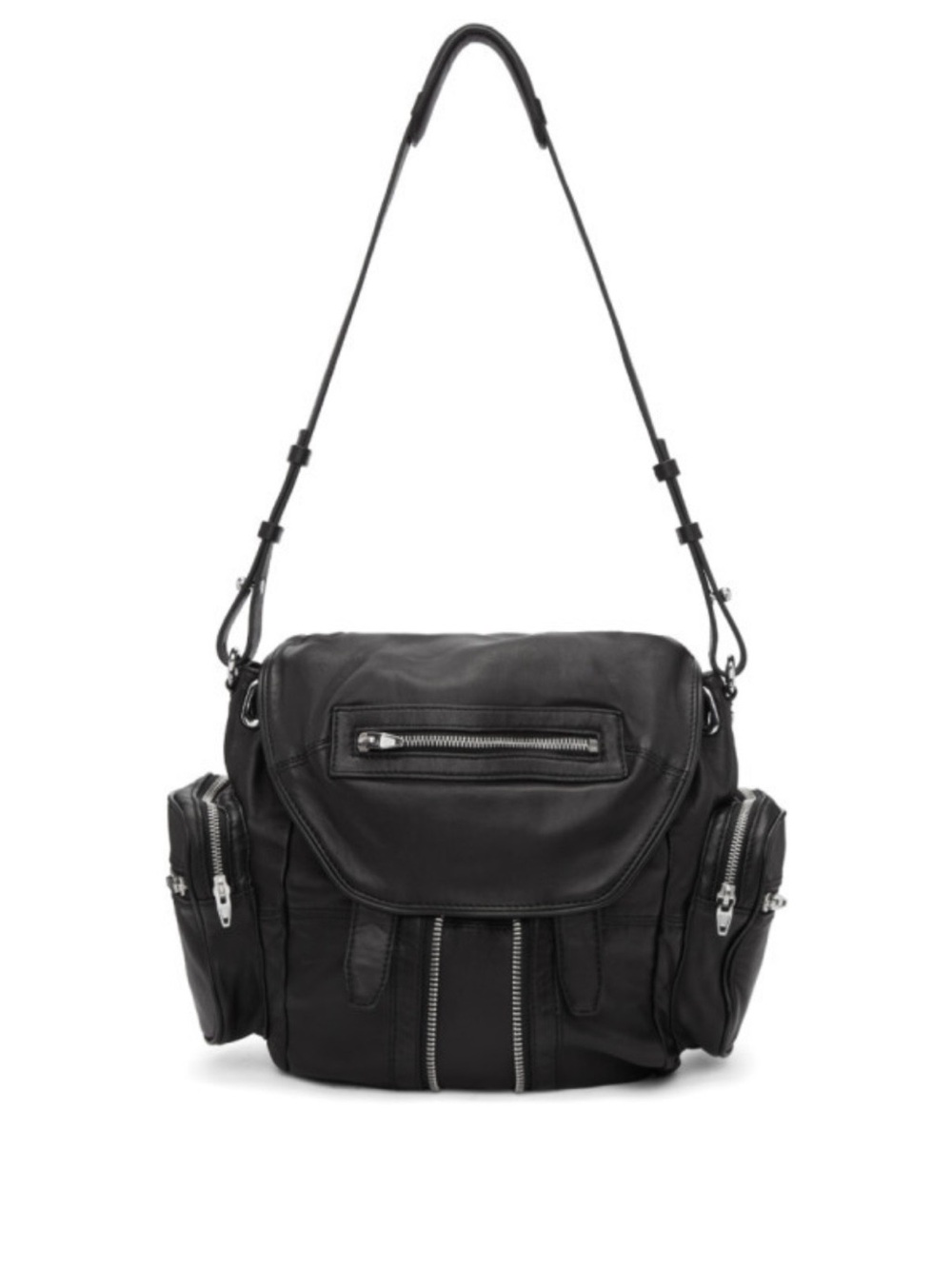 Alexander Wang Black Leather Convertible Shoulder Backpack